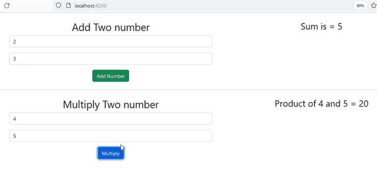 Angular databinding example