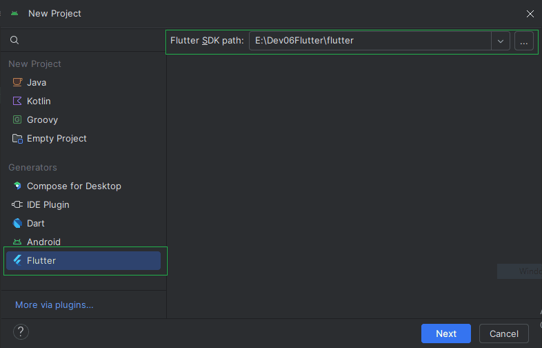 Select Flutter SDK path