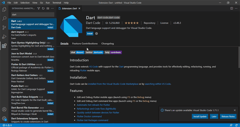 vscode and flutter