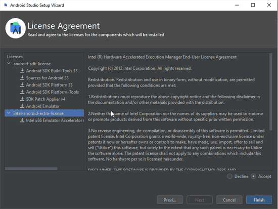 Accept License Agreement