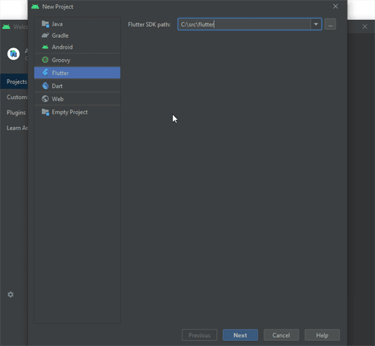 Flutter SDK path
