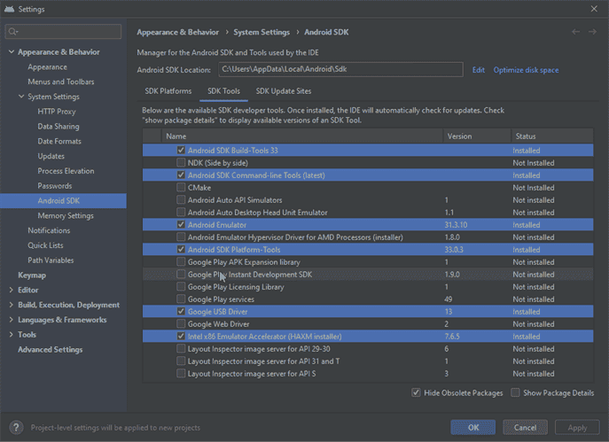Install Android SDK Command-line tools