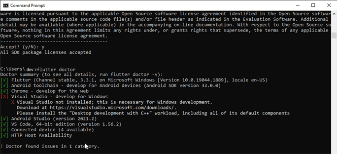 Install android license agreement