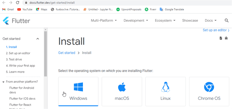 flutter Windows Installer download