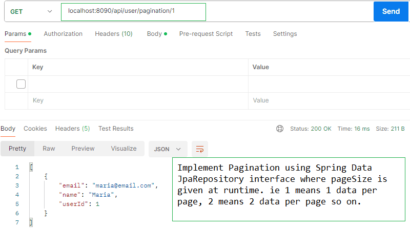 JPA Pagination at time
