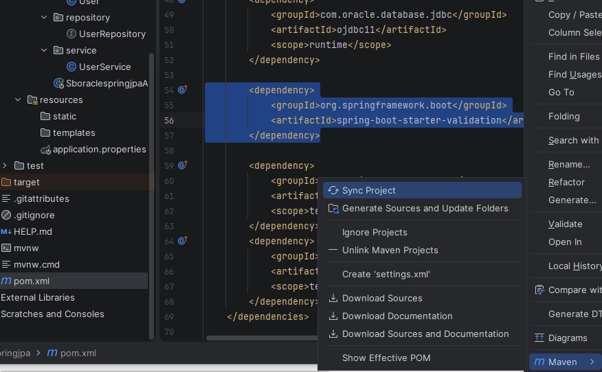 spring-boot-starter-validation dependency