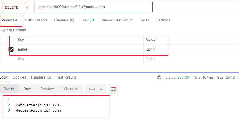RequestParam PutMapping output