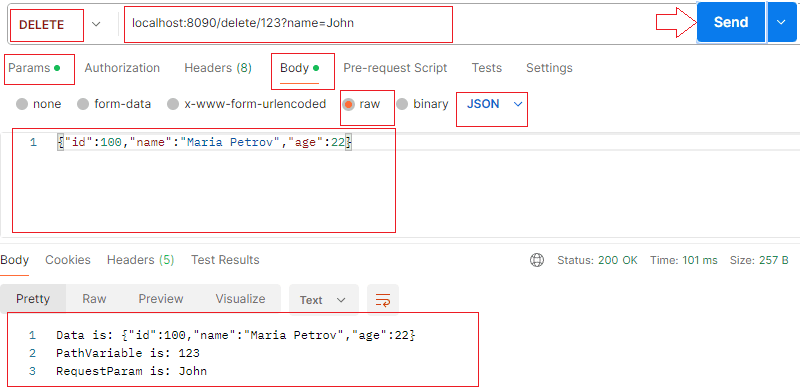 RequestParam PutMapping output